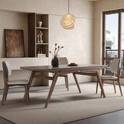 Minimalist Sintered Stone & Ash Wood Dining Table and Chairs