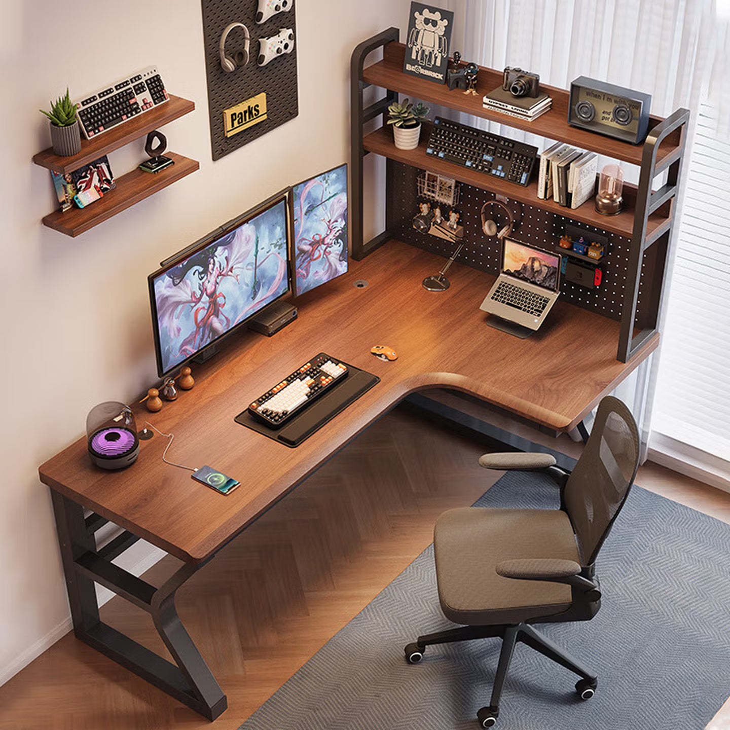 Solid Wood Corner Home Office Desk